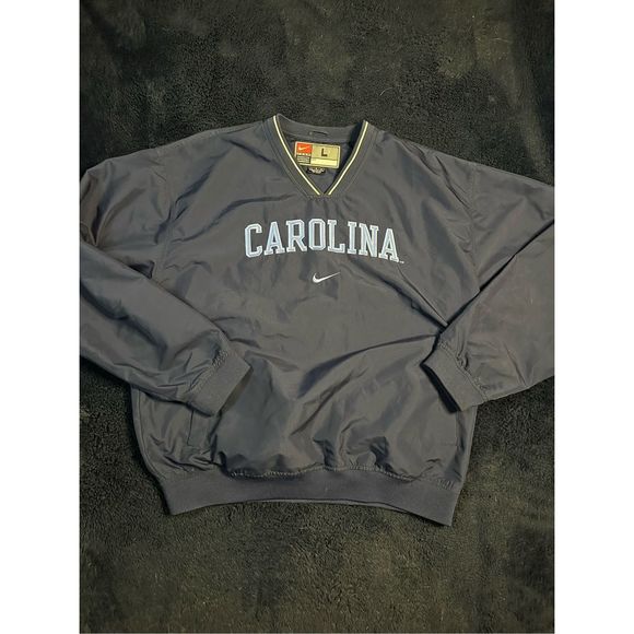 Nike Other - Vintage Nike North Carolina Windbreaker V Neck Sweater Sz Men’s Large Navy B17